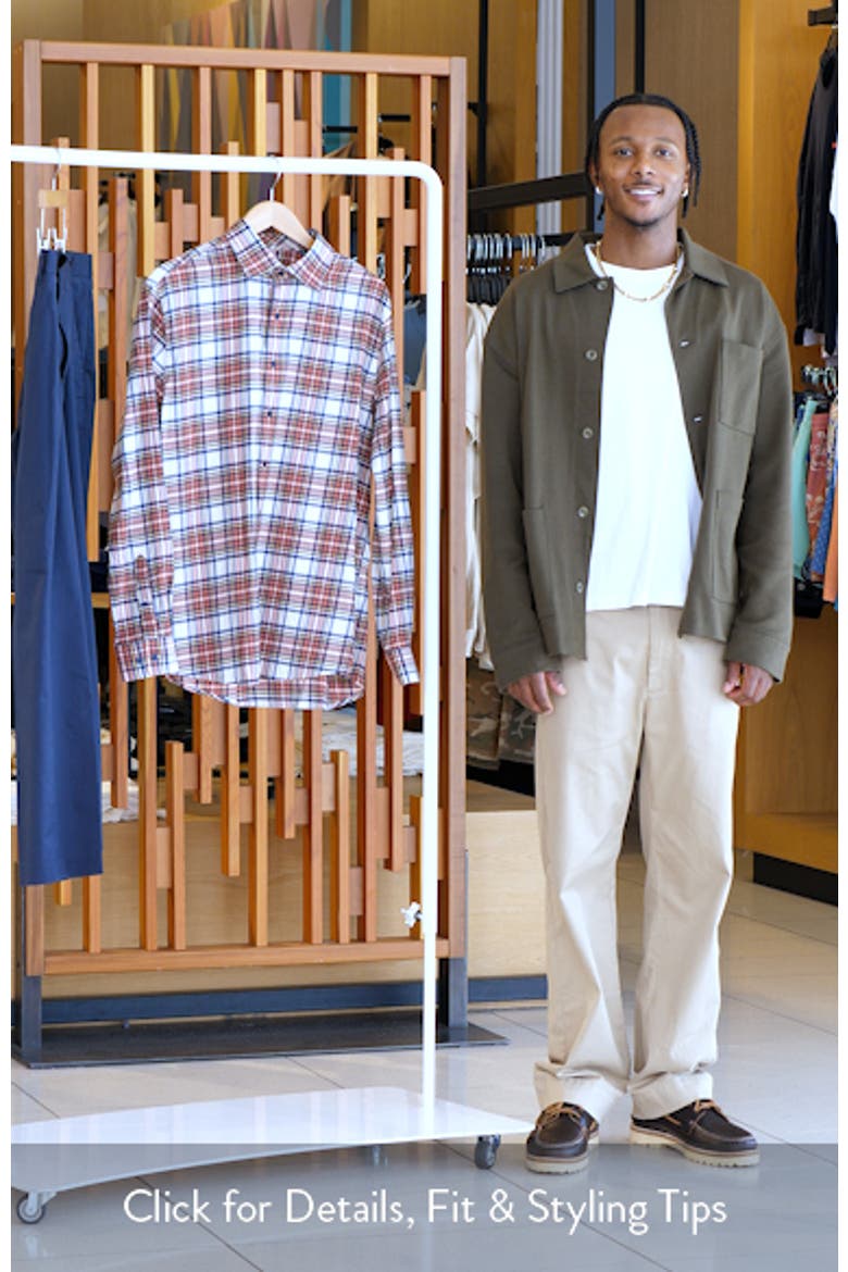 Knick Plaid Stretch Cotton-Blend Flannel Button-Up Shirt video