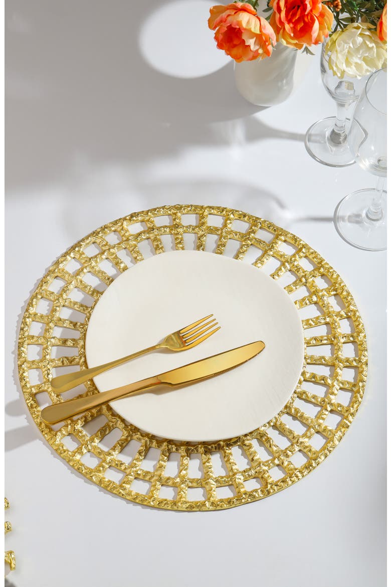 Celestial Lattice Platinum Charger Plate, Alternate, color, GOLD