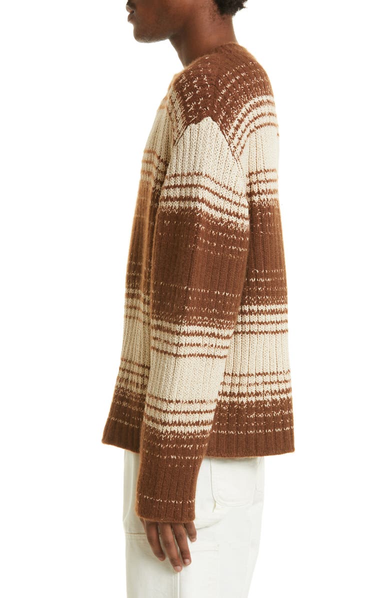 The Elder Statesman Ombré Stripe Cashmere & Cotton Rib Sweater, Alternate, color,