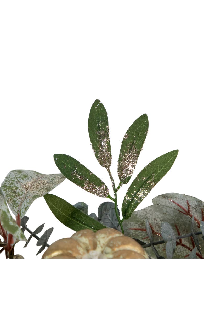 Northlight Glittered Pumpkins and Pinecones Artificial Fall Harvest Swag - 36", Alternate, color, Green