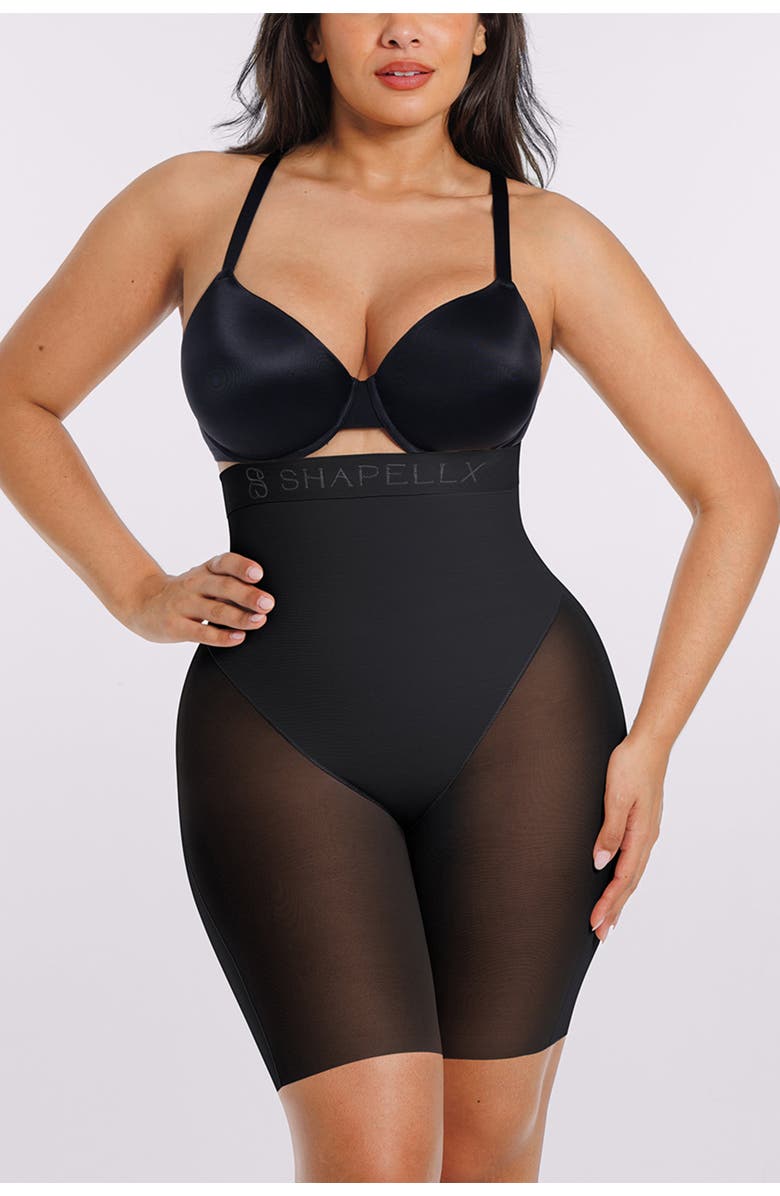 Shapellx Butt Lifting Padded High Waist Shapewear Shorts, Main, color, Black