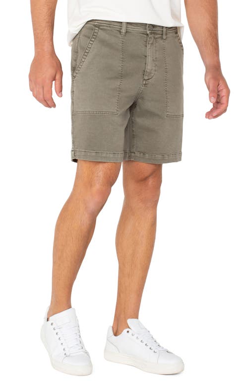 Liverpool Los Angeles Stretch Cotton Shorts In Pewter Green