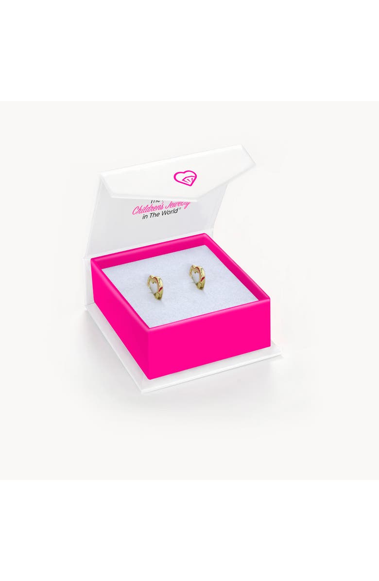 In Season Jewelry Heart Shaped Hoop Plated Earrings, Alternate, color, Gold