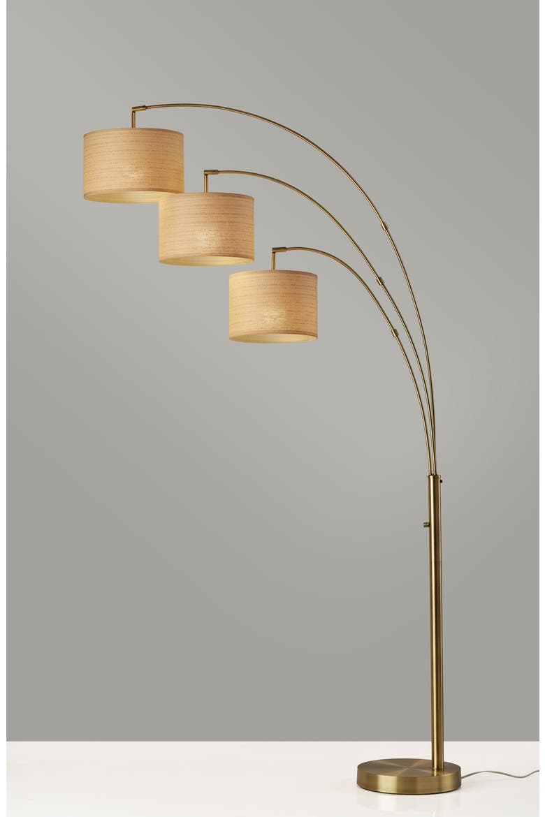 Bowery 3-Arm Arc Lamp, Alternate, color, ANTIQUE BRASS