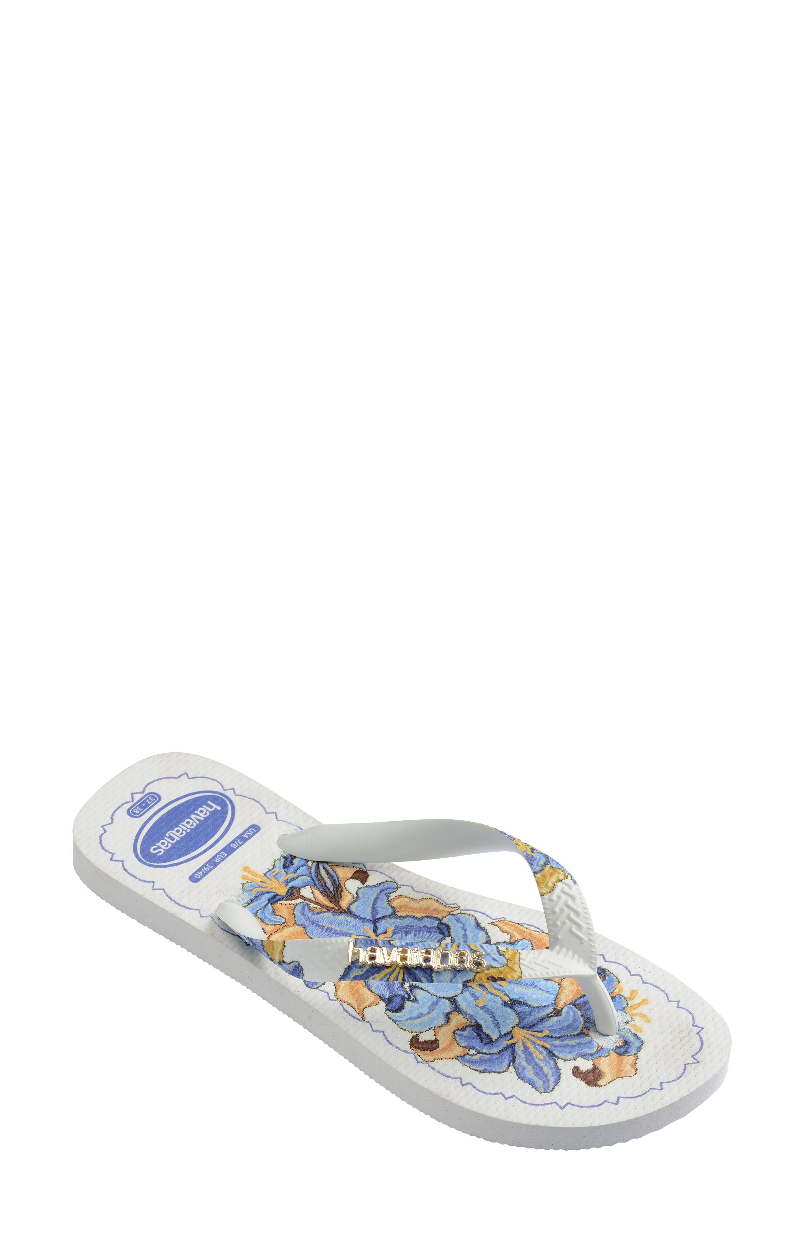 Top Tropicalia Vibes II Flip Flop, Main, color, WHITE