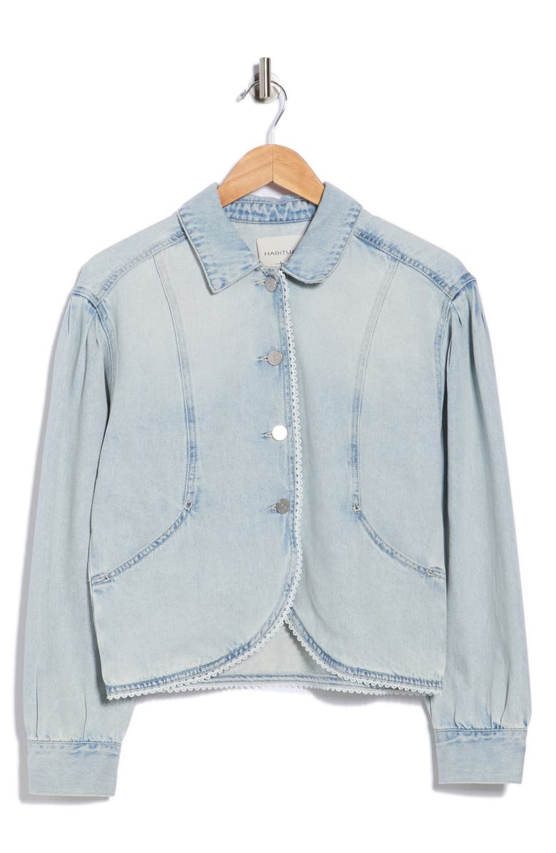 Habitual Crochet Trim Jacket, Alternate, color, Glacier