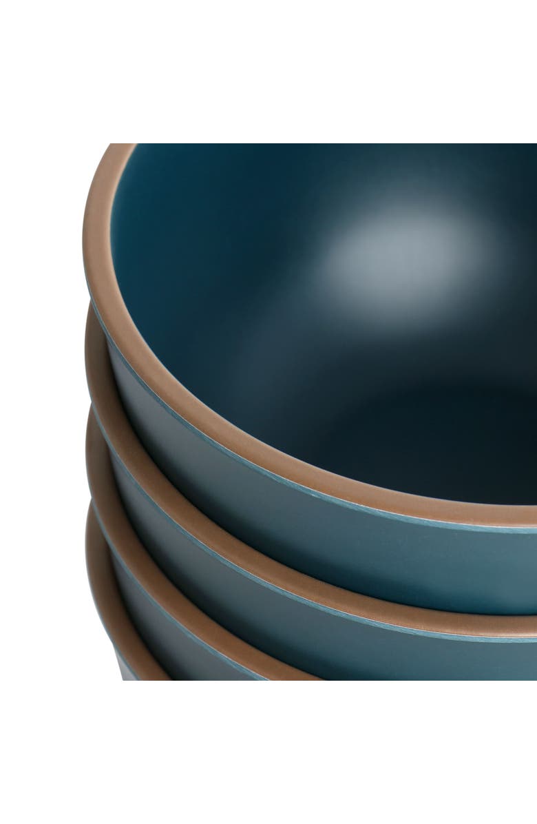 Gibson Home Rockabye 4 Piece Melamine Cereal Bowl Set, Alternate, color, Dark Teal