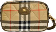 Burberry Horseshoe Check Quilted Twill Wristlet