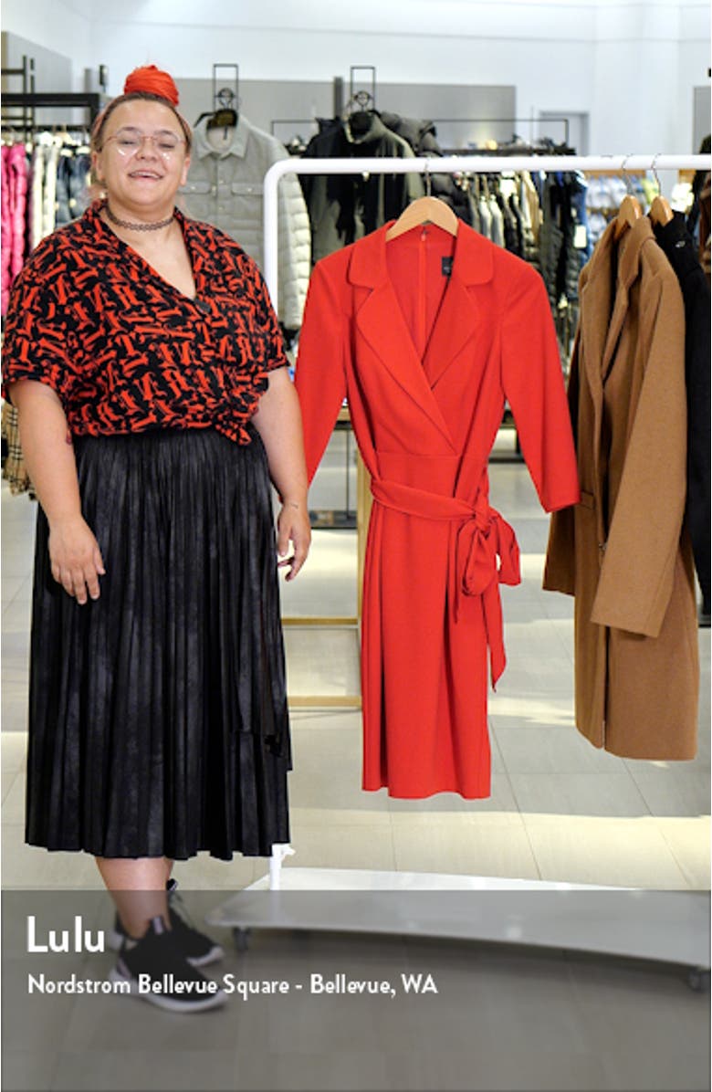 Tie Belt Faux Wrap Cocktail Dress, sales video thumbnail