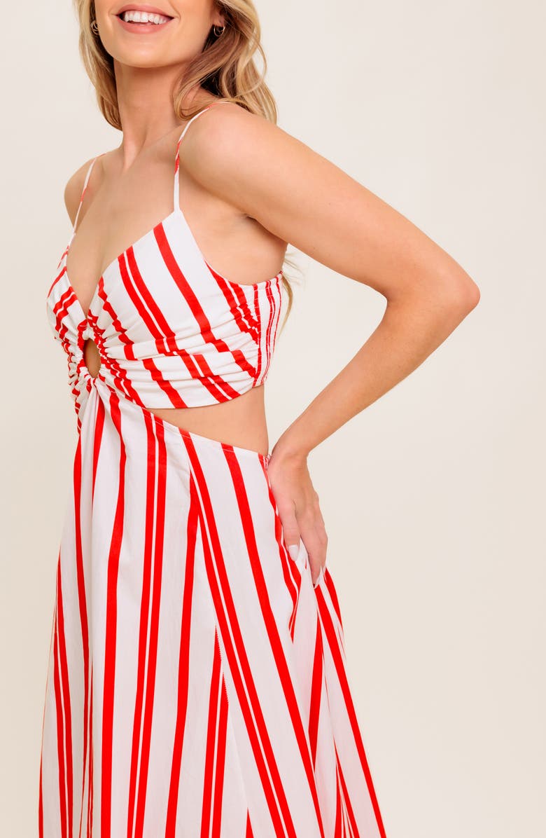 FLYING TOMATO Stripe Maxi Dress, Alternate, color, White Red