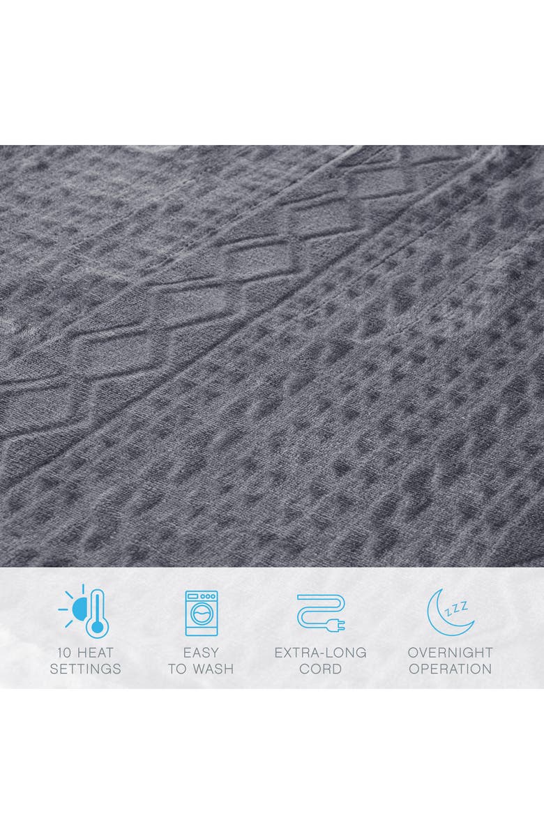 PURE ENRICHMENT Deluxe Heated Blanket, Alternate, color, Gray