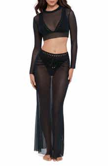Sheer Mesh Crop Cover-Up Top