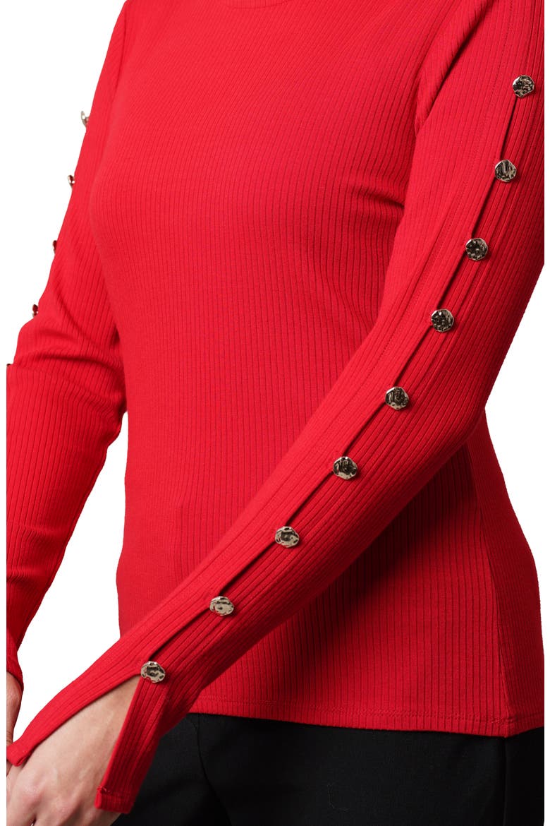 Keyhole Long Sleeve Top, Alternate, color, SALSA