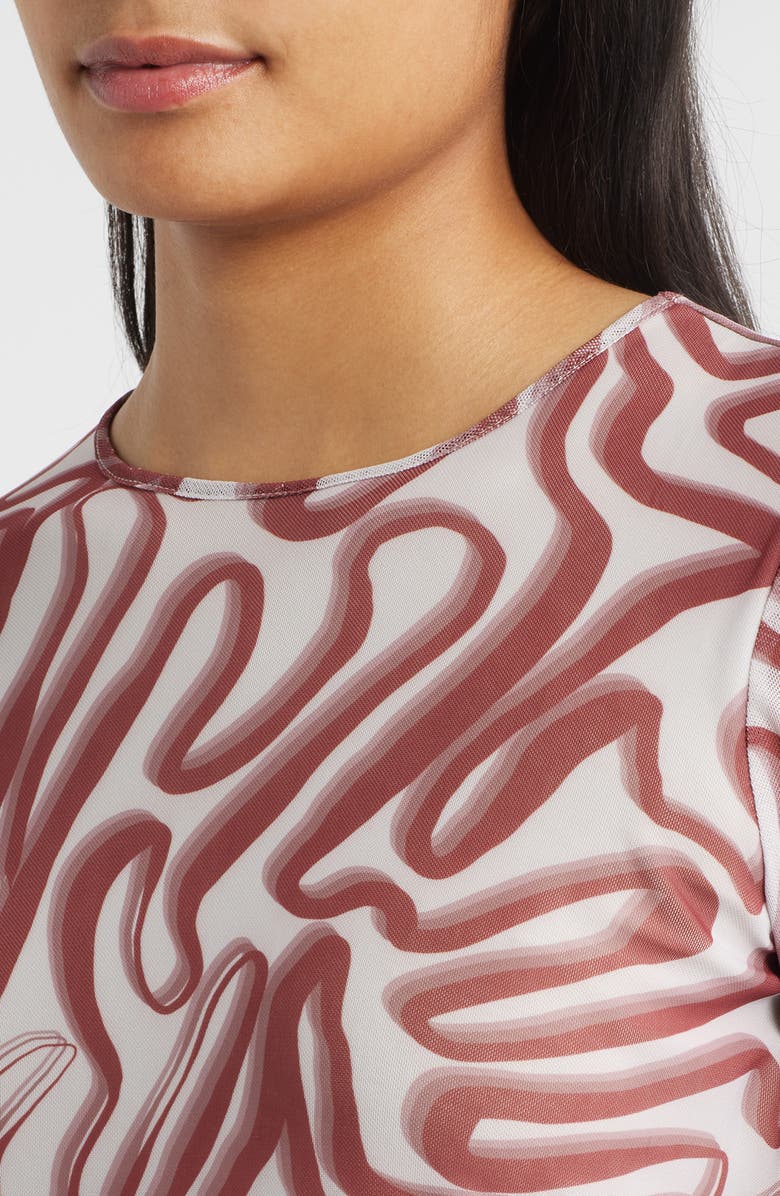 CITY BLUES Print Long Sleeve T-Shirt, Alternate, color, Blush Wine