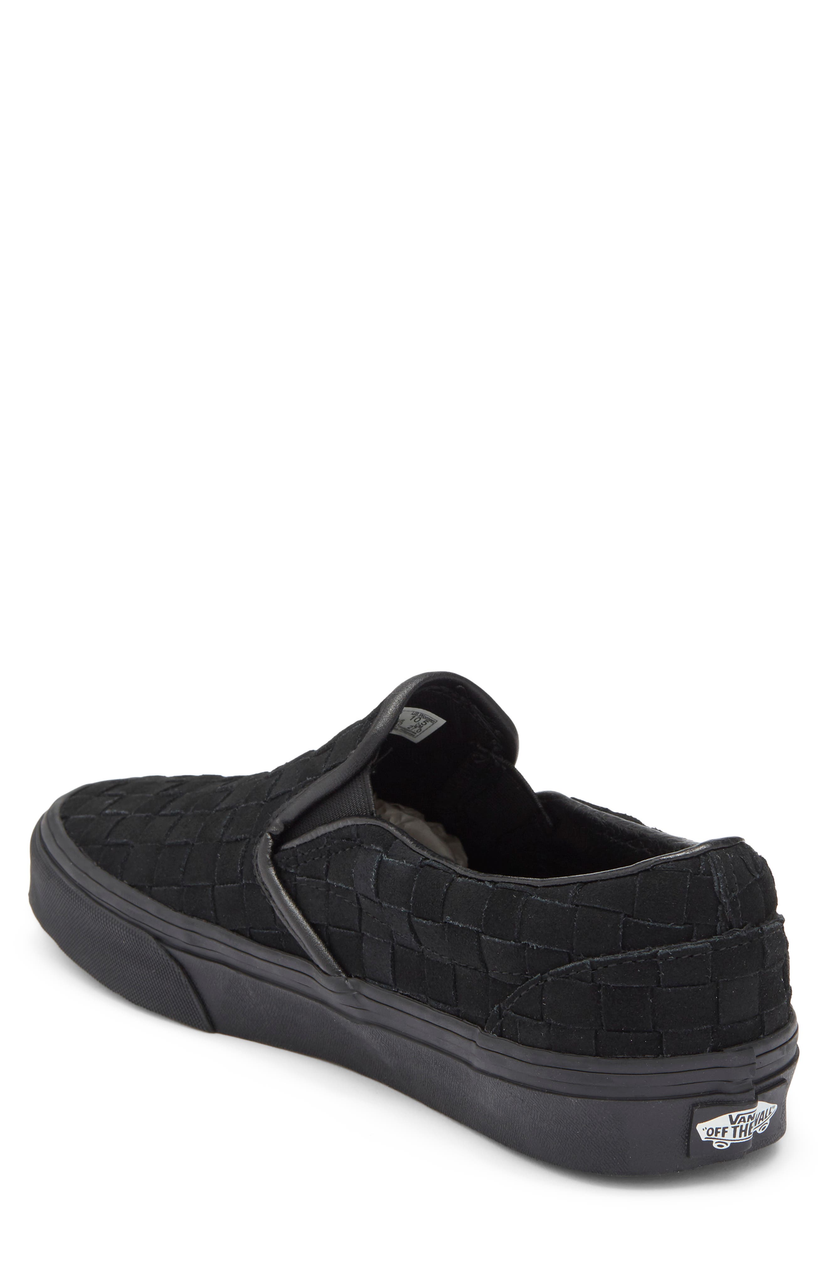 Classic Slip-On Sneaker, Alternate, color, WOVEN SUEDE BLACK/BLACK
