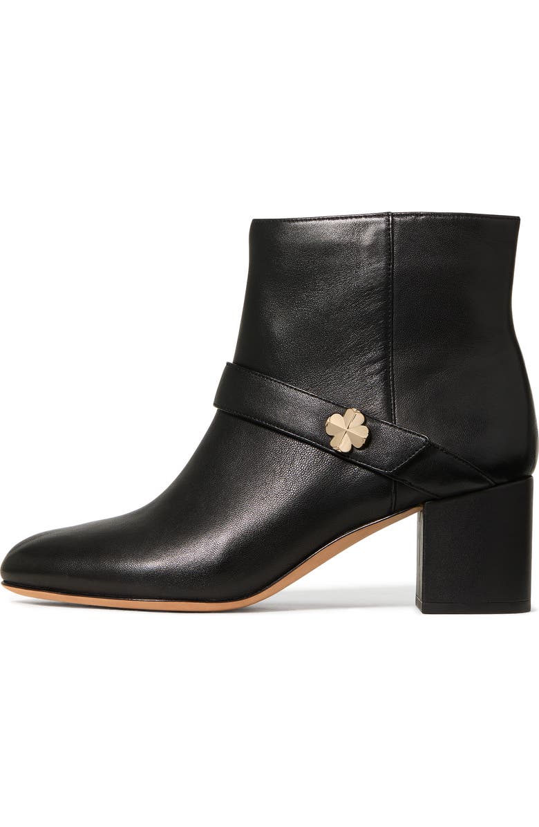 Kate Spade New York spade embellished block heel bootie, Alternate, color, Black