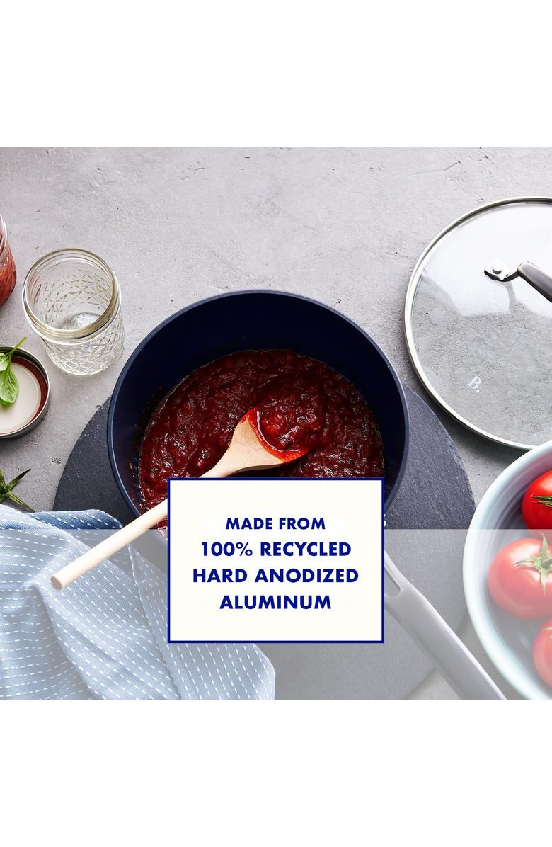 Blu. 2.7QT Nonstick Sauce Pan with Lid, Alternate, color, Black