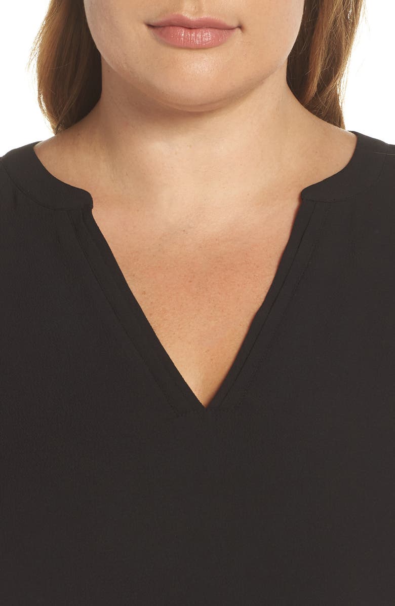 Vince Camuto Bubble Sleeve Crepe Blouse, Alternate, color, 