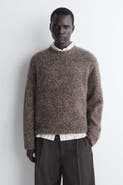 COS Two-tone Brushed Pure Cashmere Crew-neck Sweater