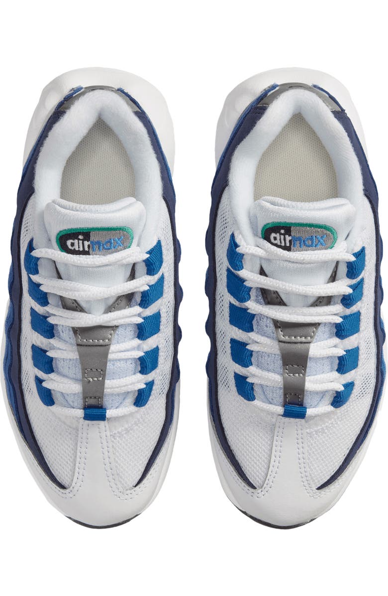 Nike Kids' Air Max 95 Sneaker, Alternate, color, White/ Blue/ Blue/ Green