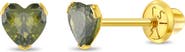 In Season Jewelry 14k Birthstone Cubic Zirconia Heart Earrings