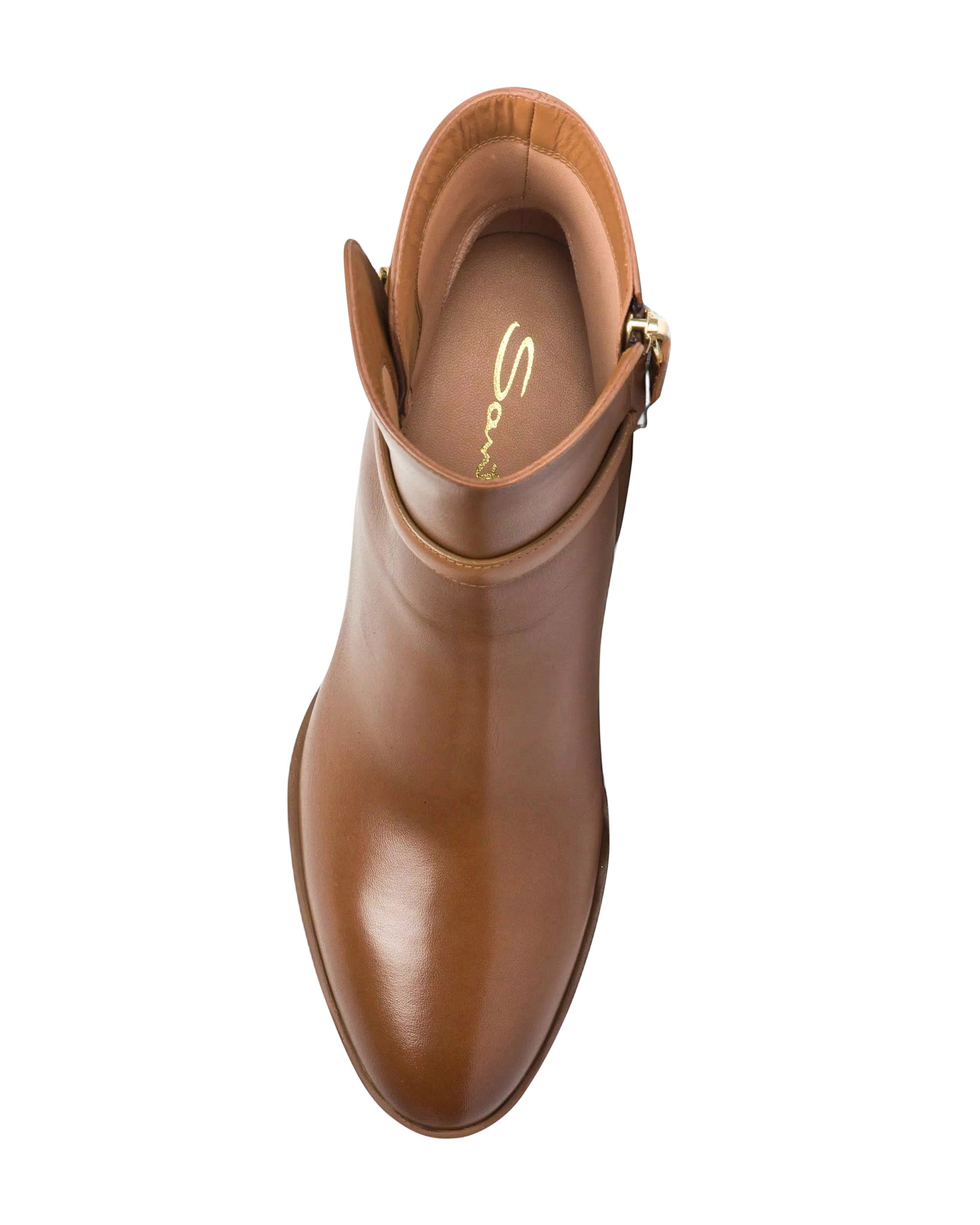 Santoni Women's Leather Mid-Heel Ankle Boot, Alternate, color, Brown