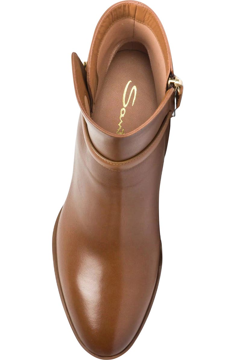 Santoni Women's Leather Mid-Heel Ankle Boot, Alternate, color, Brown