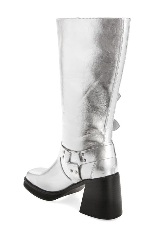 Azalea Wang Bronson Moto Boot In Silver