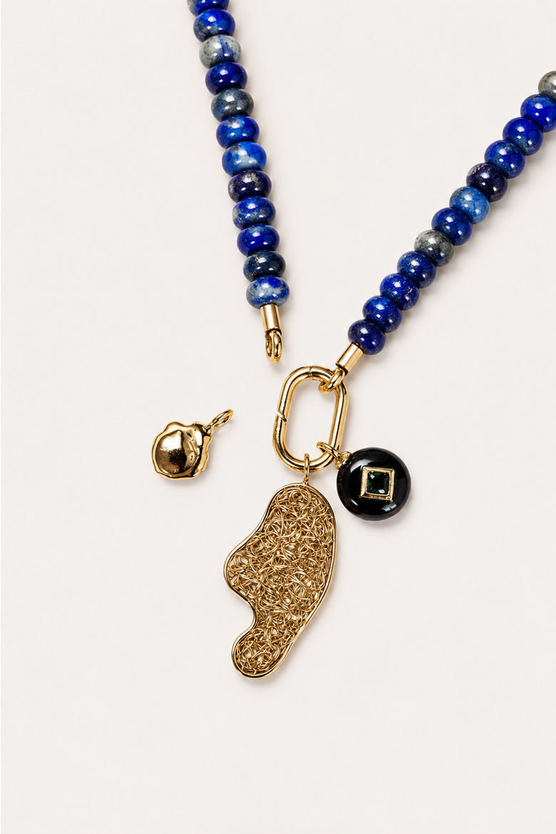 Ocean Charm Necklace, Alternate, color, Blue