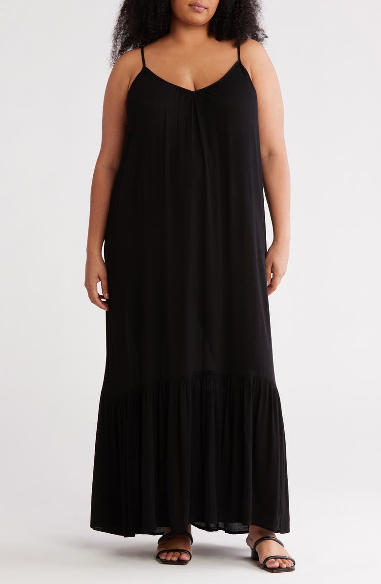 Melrose and Market Ruffle Hem Gauze Maxi Slipdress, Main, color, 