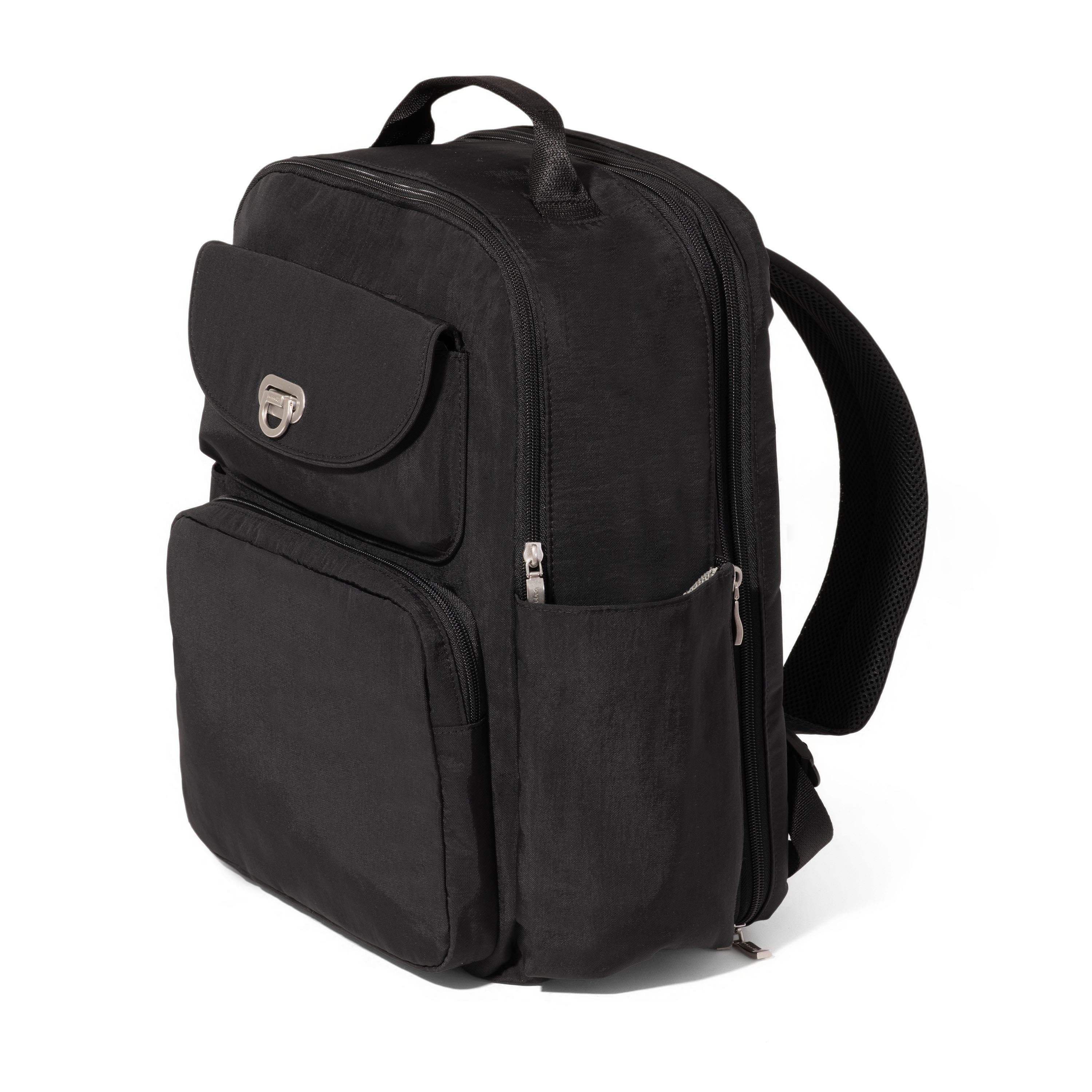 BAGGALLINI Coastal Flip Lock Laptop Backpack, Alternate, color, Black