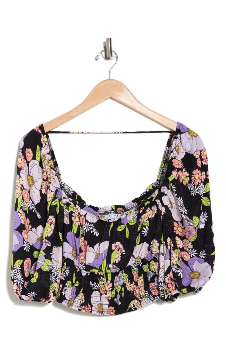 AFRM Waverly Smocked Crop Top, Alternate, color, 