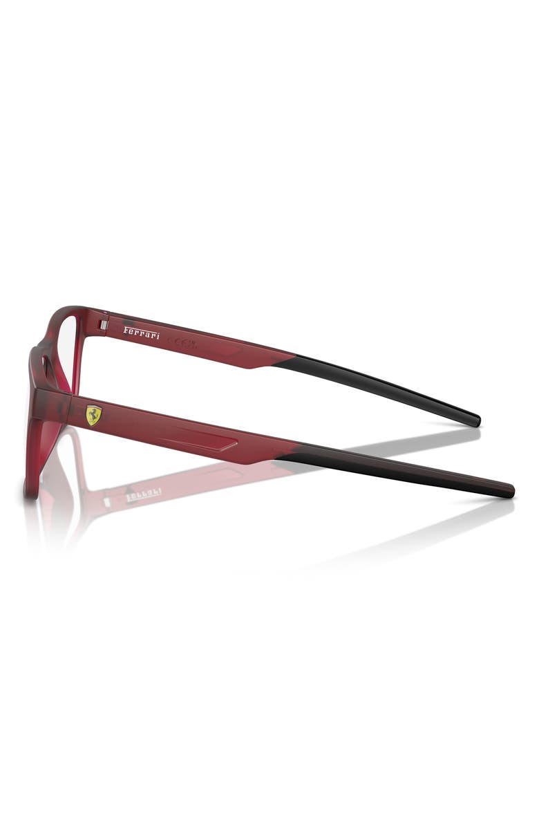 Scuderia Ferrari 54mm Rectangular Optical Glasses, Alternate, color, Opal Matte Red / Demo Lens