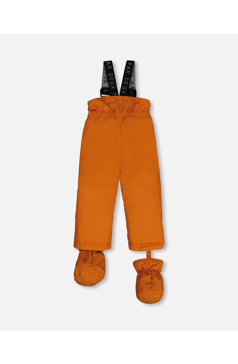 Deux par Deux Baby Boy's Two Piece Baby Snowsuit Burnt Orange With Printed Animal And Glaciers, Alternate, color, 