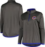 PROFILE Women's Profile Charcoal Chicago Cubs Plus Size Quarter-Zip Jacket