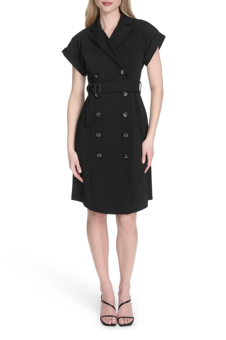 Double Breasted Sheath Dress, Main, color, BLACK