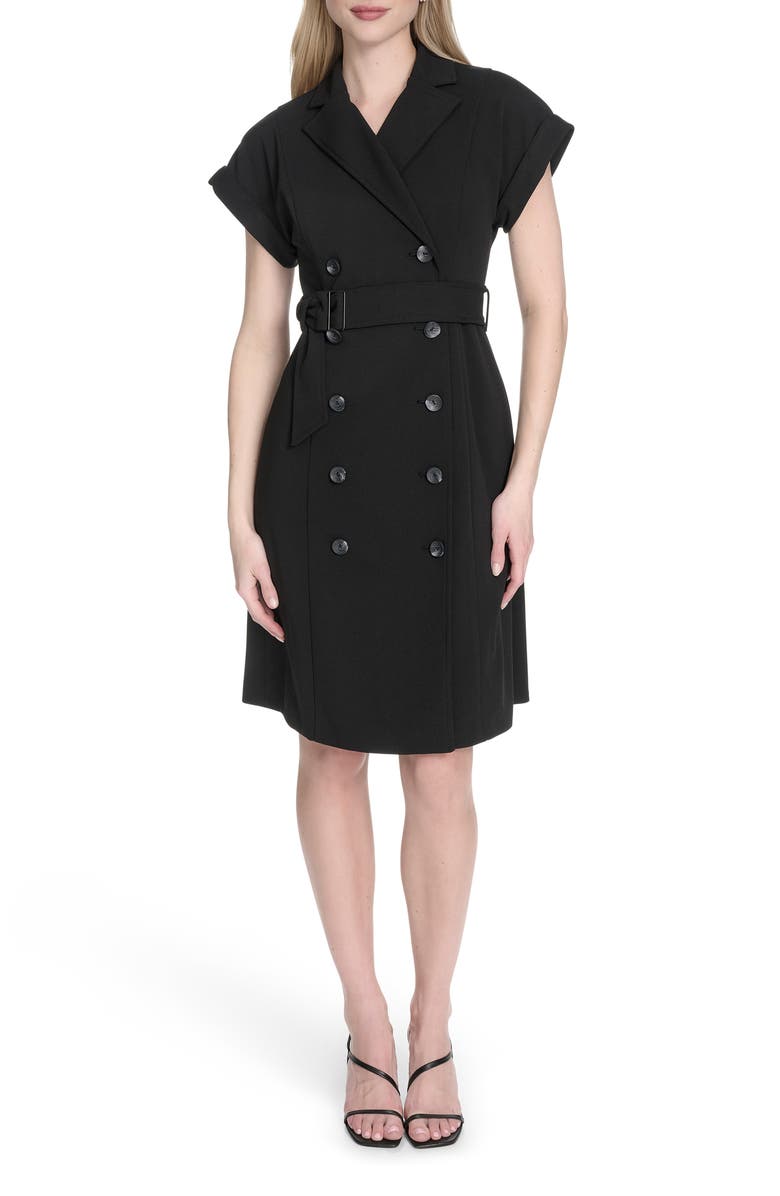 Calvin Klein Double Breasted Sheath Dress, Main, color, Black