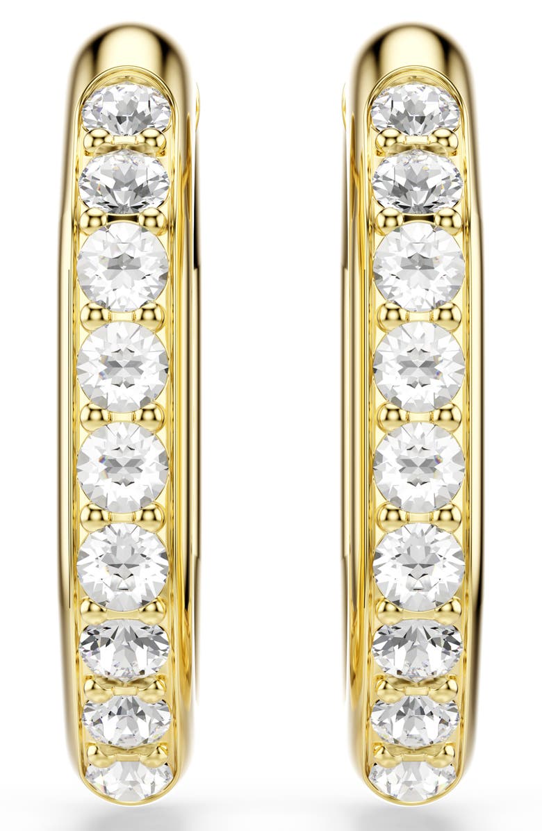 Swarovski Dextera Crystal Hoop Earrings, Alternate, color, Gold