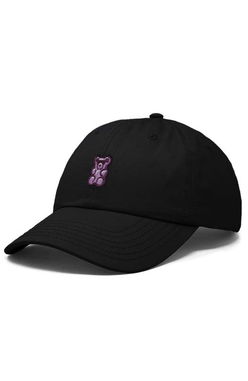 Dalix Purple Gummy Embroidered Cap In Black