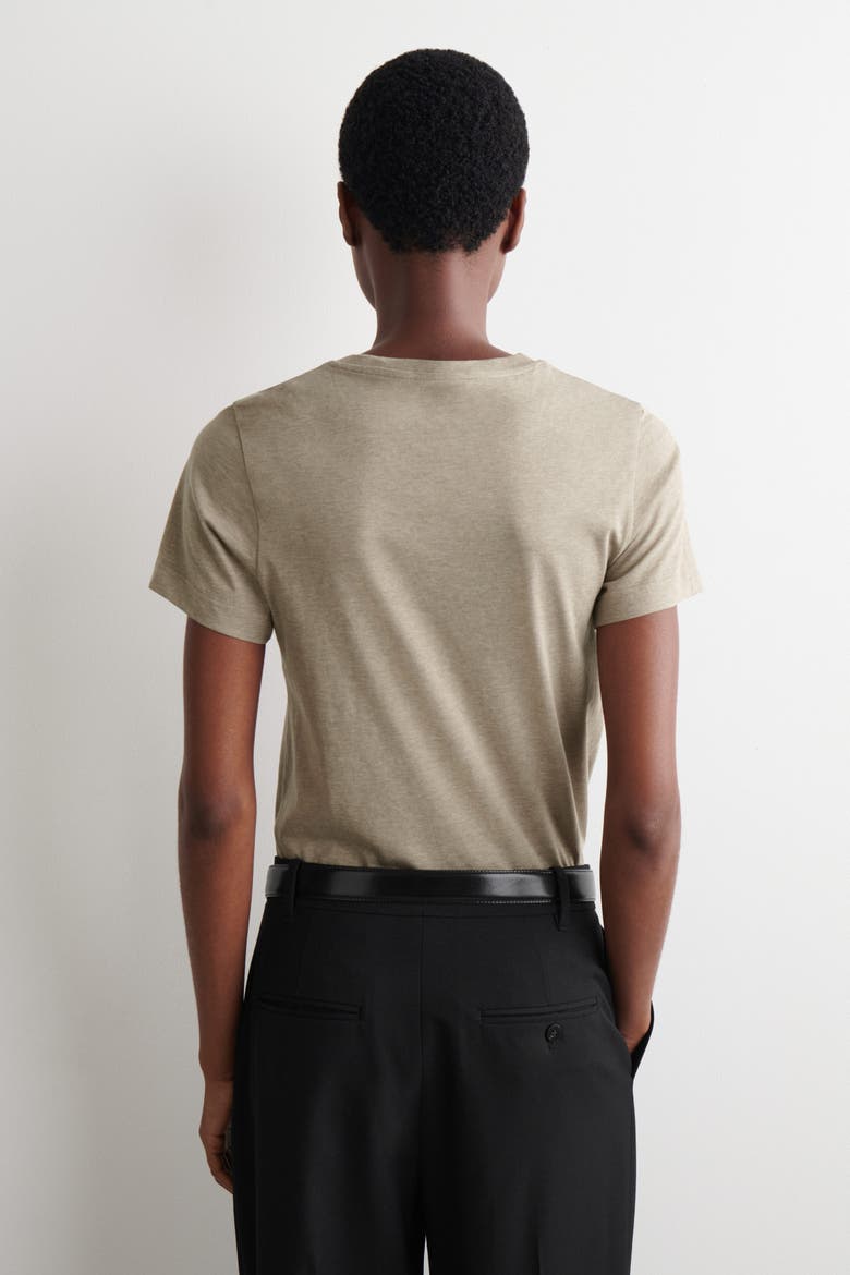 Cotton-Modal Crew-Neck T-Shirt, Alternate, color, BEIGE MÉLANGE