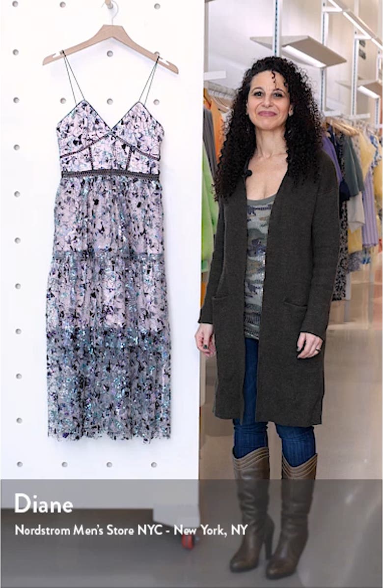 Constellation Embellished Tiered Midi Dress, sales video thumbnail