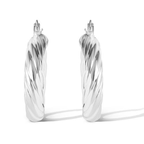 Jessica Simpson Thick Twisted Hoop Earrings In Metallic