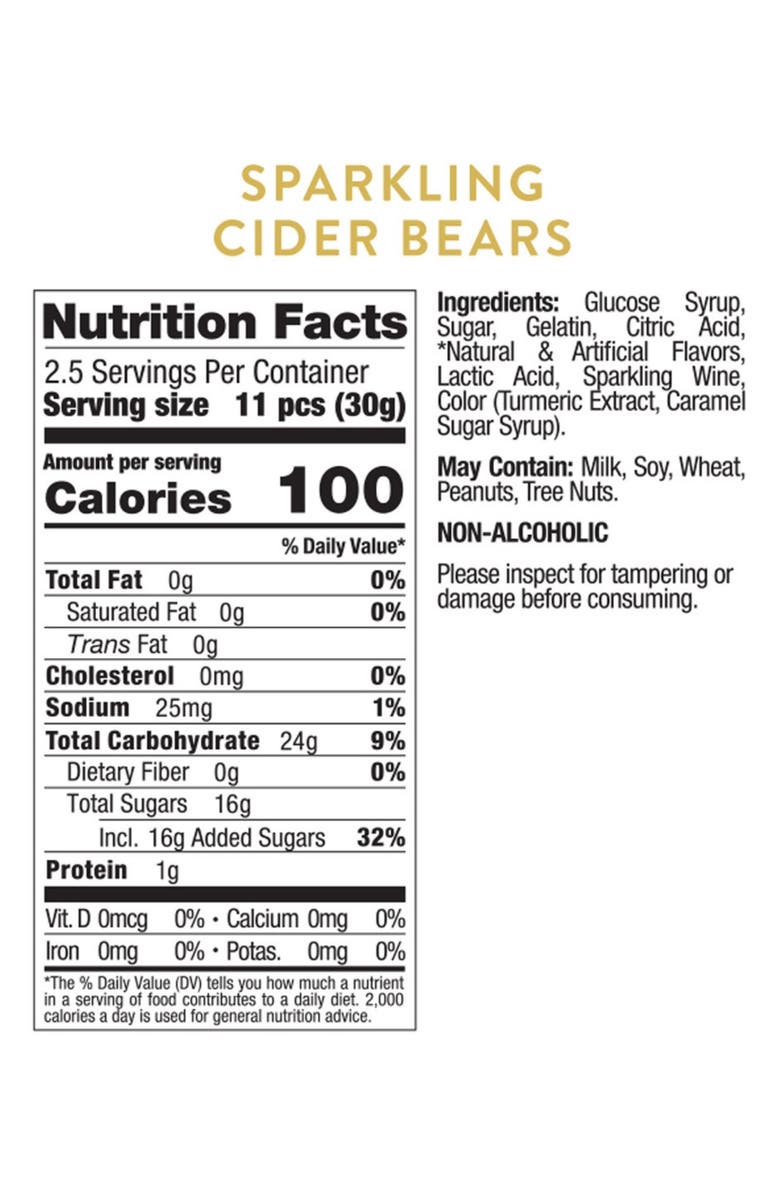 sugarfina Sparkling Cider Bears Set of 4 Candy Cubes, Alternate, color,