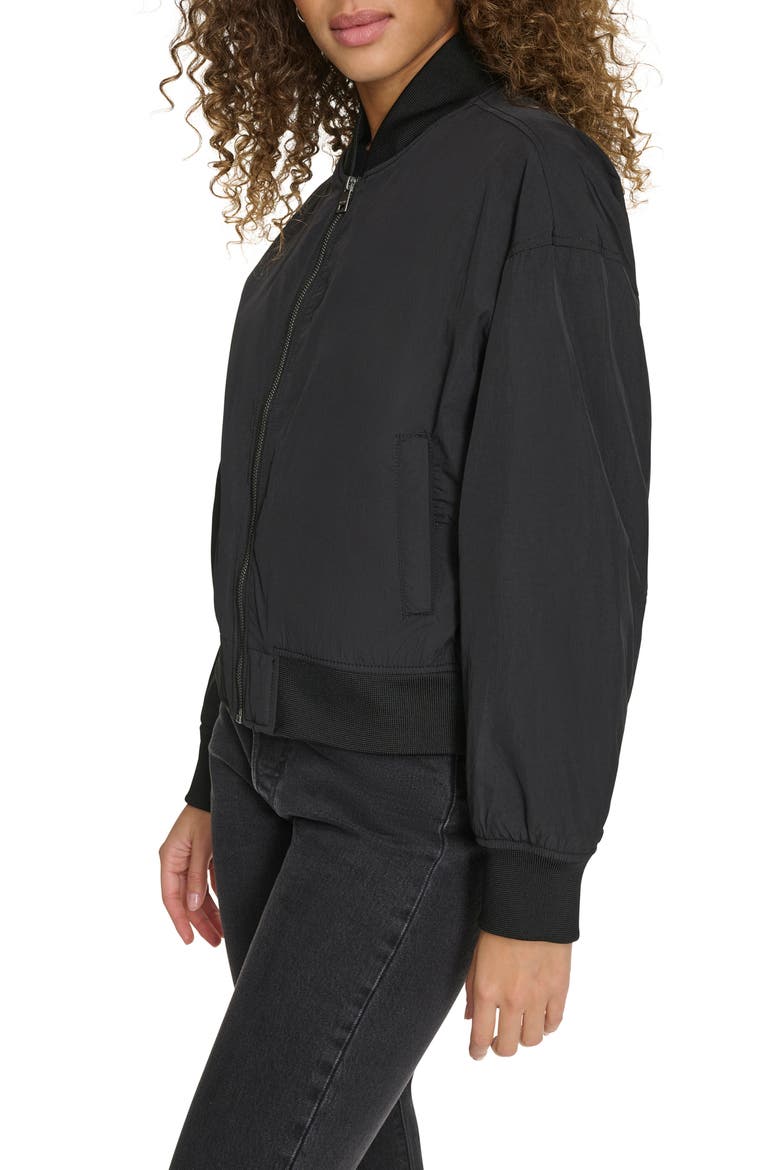 Relaxed Bomber Jacket, Alternate, color, BLACK