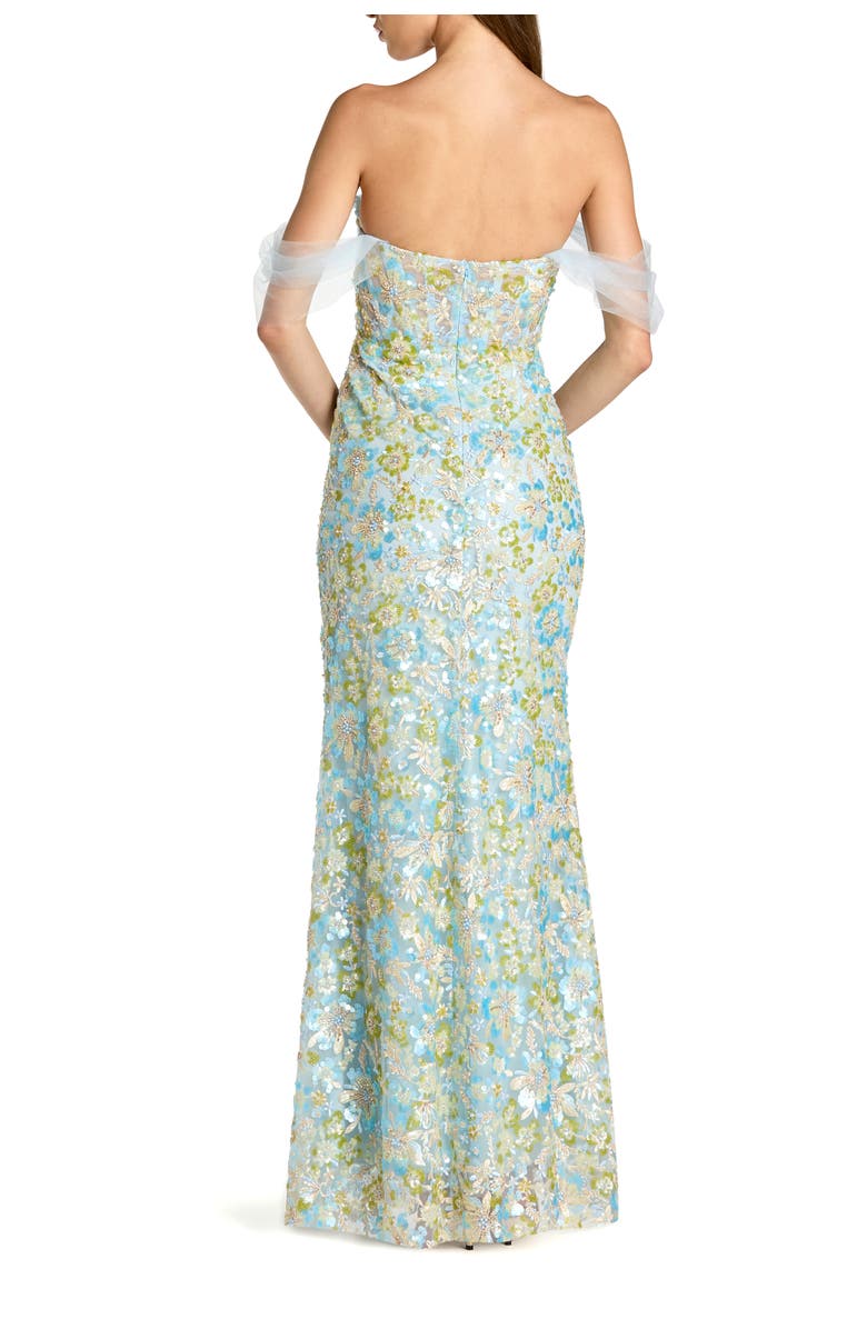 Mac Duggal Off The Shoulder Sweetheart Neck Column Gown, Alternate, color, Powder Blue
