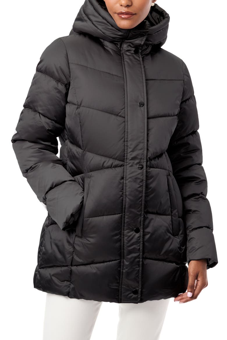 Bundle Up Hooded Puffer Jacket, Main, color, BLACK