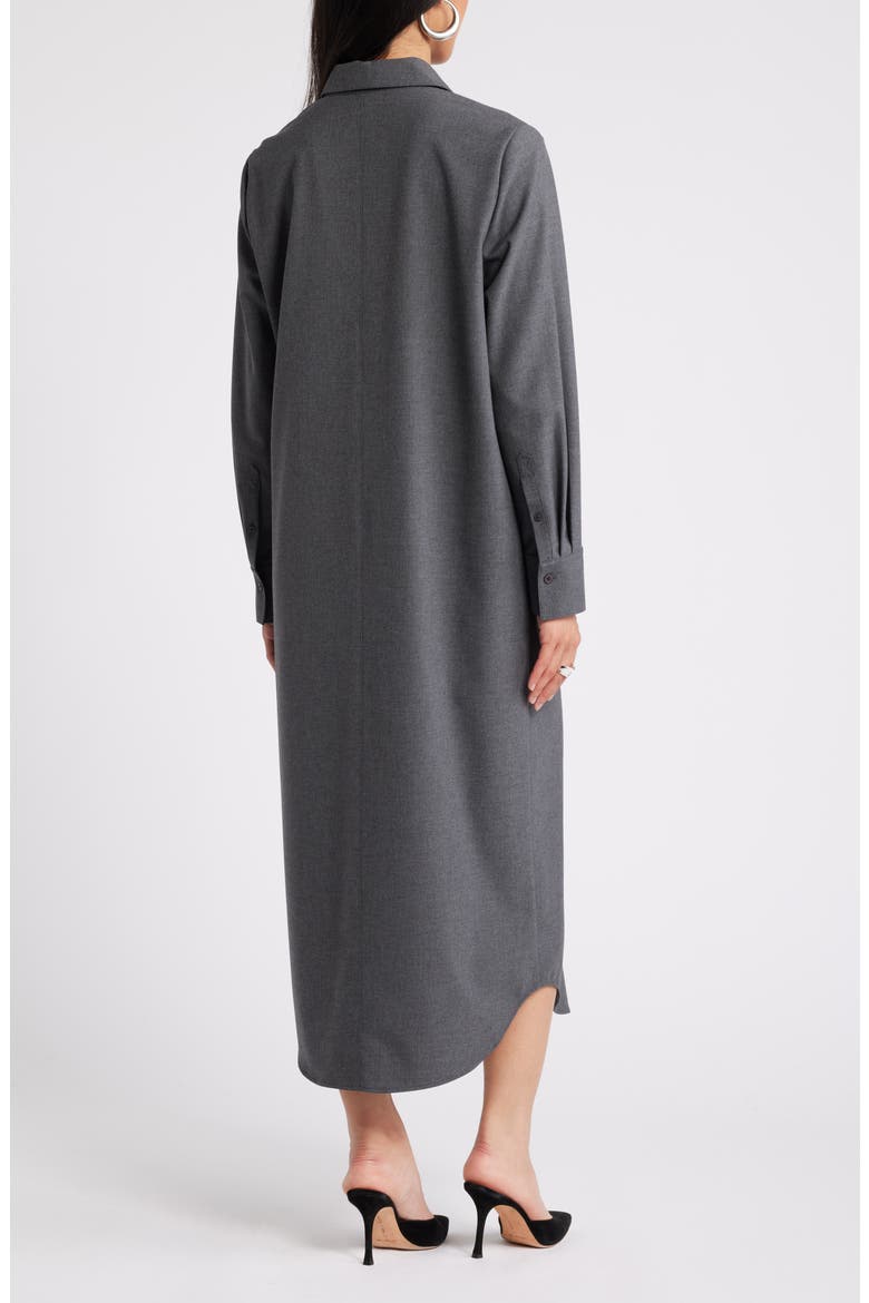 Long Sleeve Shirtdress, Alternate, color, GREY DARK HEATHER