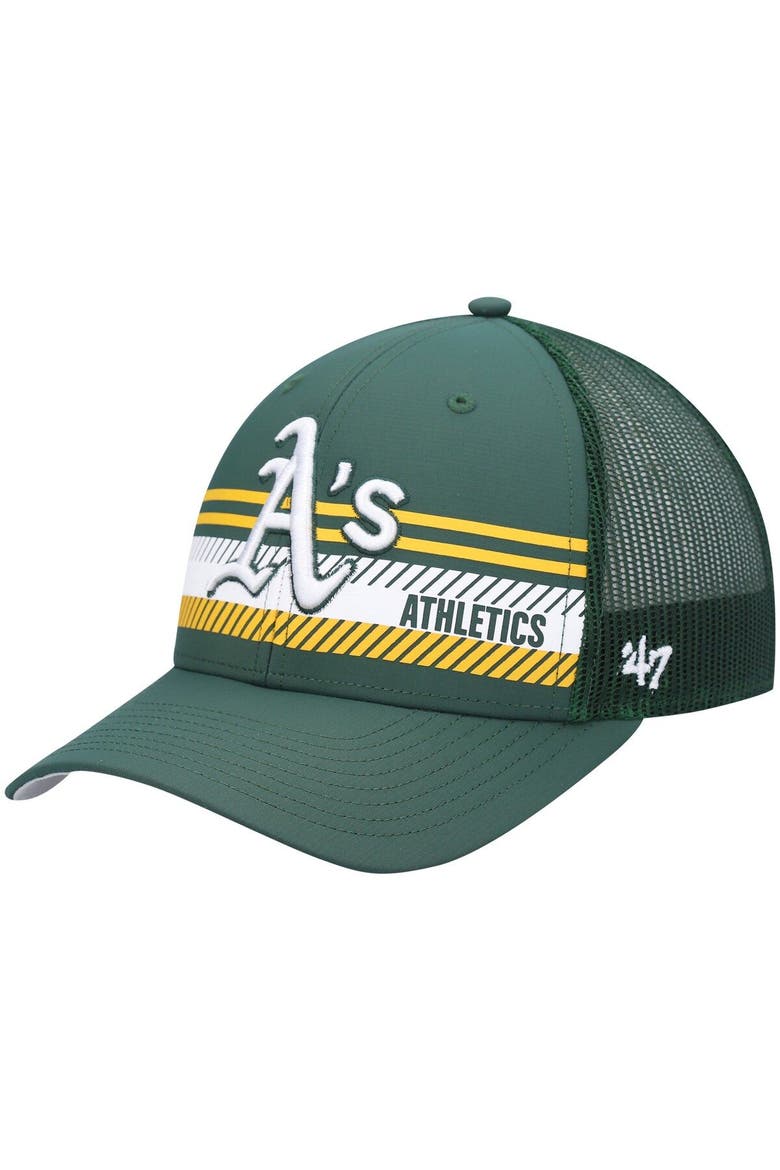 Men's '47 Green Oakland Athletics Cumberland Trucker Snapback Hat, Main, color, Green