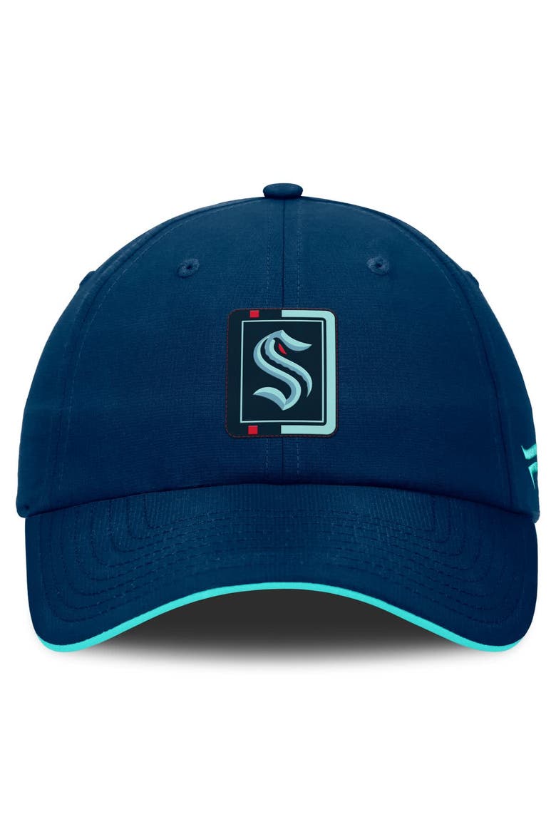 Men's Fanatics Deep Sea Blue/Light Blue Seattle Kraken Authentic Pro Ripstop Adjustable Hat, Alternate, color, Navy
