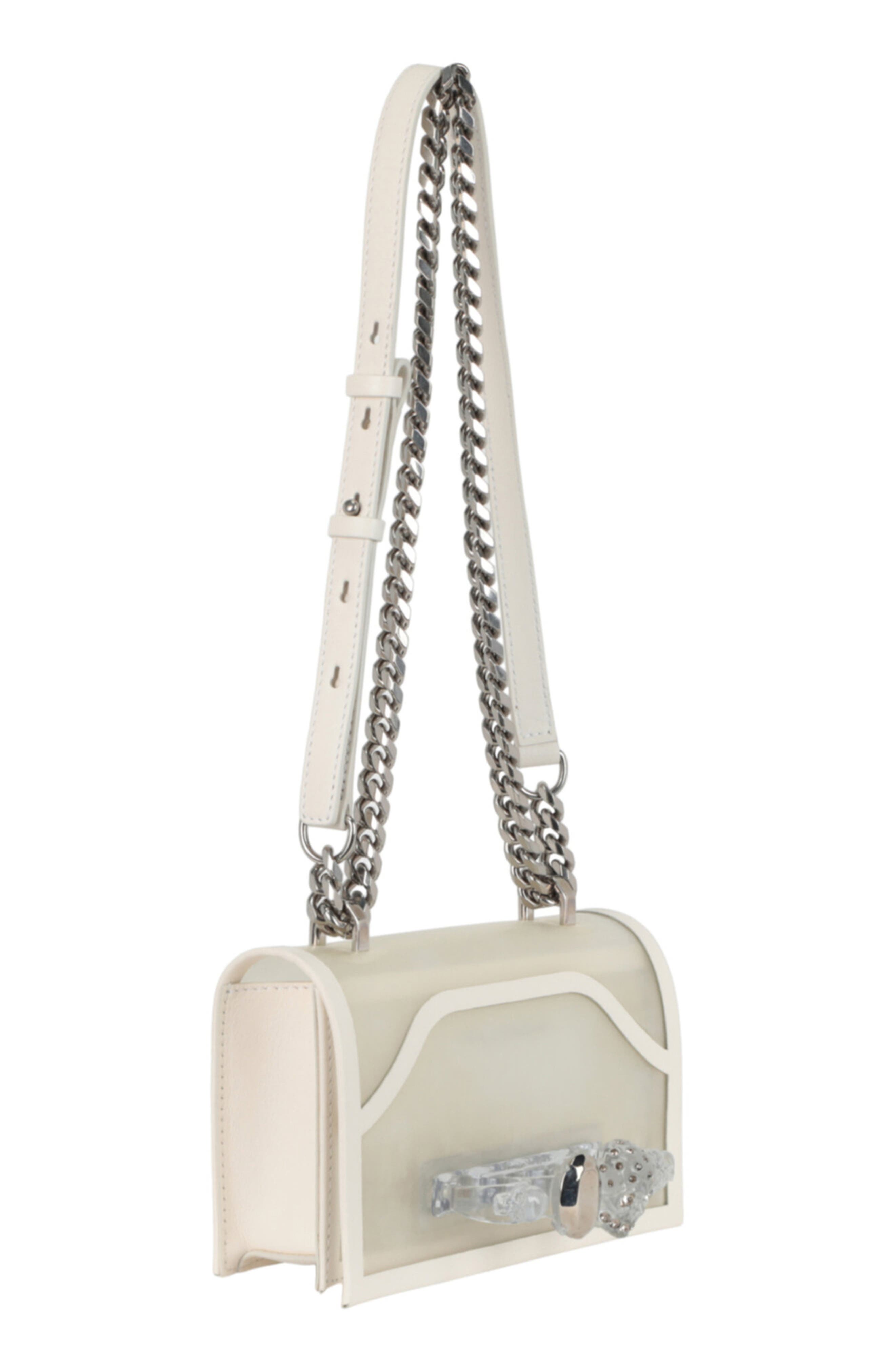 Alexander McQueen Puma Mini Jeweled Shoulder Bag, Alternate, color, White